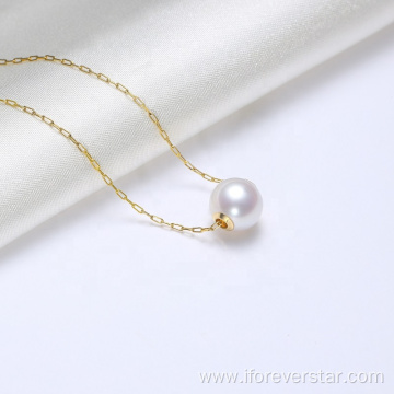 18k gold jewelry real freshwater pearl necklace